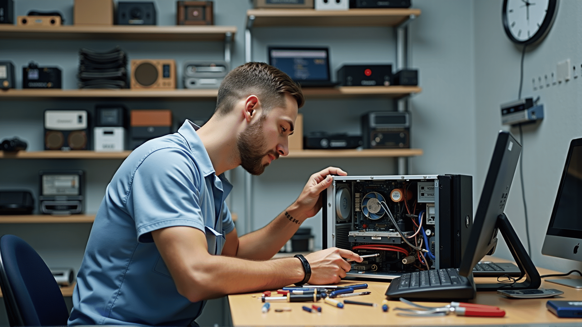 Technician providing tech support